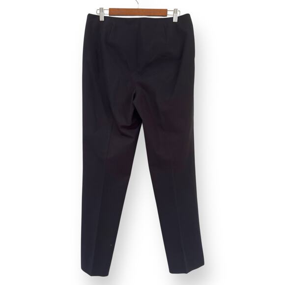 Lafayette 148 Chrystie Pants Black Cotton Twill Women’s Size 10 Stretch Side Zip - Picture 5 of 12